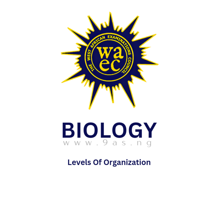 WAEC Biology Questions On Levels Of Organization